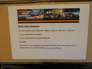 Naturbäume Blattwerk Rennbahn Verpackung