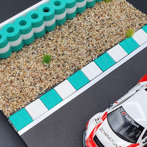 Tire stack 25 cm GREEN WHITE 1:32 - 1:24 for Carrera racetracks guard rail model racing accessories